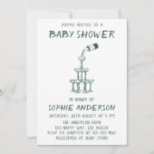 Hand Drawn Minimalist Baby Shower Party Kaart (Voorkant)