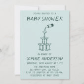 Hand Drawn Minimalist Baby Shower Party  Kaart (Voorkant)