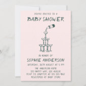 Hand Drawn Minimalist Baby Shower Party  Kaart (Voorkant)