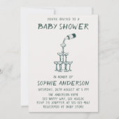 Hand Drawn Minimalist Baby Shower Party Kaart (Voorkant)