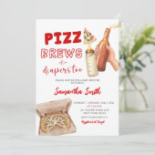 Hand Drawn Minimalist Pizza Brews and Diapers Kaart (Staand voorkant)