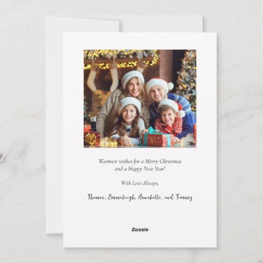 Hand Drawn Mistletoe & Bow Christmas Dusty Gray Feestdagenkaart (Achterkant)