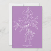 Hand Drawn Mistletoe & Bow Christmas Wisteria Feestdagenkaart (Voorkant)