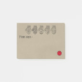 Hand Drawn Mittens en Heart for Mam Notes (Voorkant)