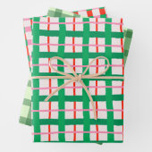 Hand Drawn Modern Christmas Plaids Inpakpapier Vel (In situ)