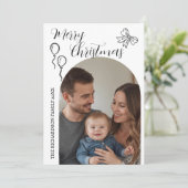 Hand Drawn Modern Merry Christmas Photo Feestdagenkaart (Staand voorkant)