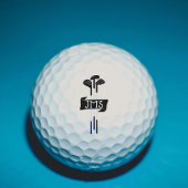 Hand-Drawn Monogrammed Modern Golf Clubs Custom Golfballen