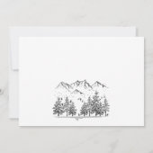 Hand Drawn Mountains Forest Couple Shower Kaart (Achterkant)