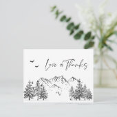 Hand Drawn Mountains Forest Dank je Briefkaart (Staand voorkant)