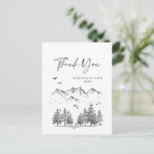 Hand Drawn Mountains Forest Dank je Briefkaart (Staand voorkant)