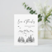 Hand Drawn Mountains Forest Dank je Briefkaart (Staand voorkant)