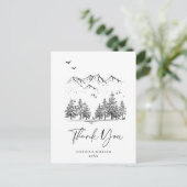 Hand Drawn Mountains Forest Dank je Briefkaart (Staand voorkant)