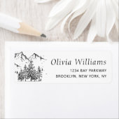 Hand Drawn Mountains Forest Landscape Label (Insitu)