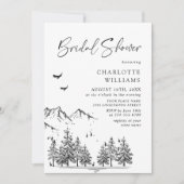 Hand Drawn Mountains Forest Vrijgezellenfeest Kaart (Voorkant)