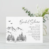 Hand Drawn Mountains Forest Vrijgezellenfeest Kaart (Staand voorkant)