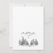 Hand Drawn Mountains Forest Wedding Kaart (Achterkant)
