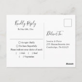 Hand Drawn Mountains Forest Wedding RSVP Briefkaart (Achterkant)