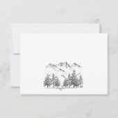 Hand Drawn Mountains Forest Wedding RSVP Kaartje (Achterkant)