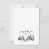 Hand Drawn Mountains Forest Wedding RSVP Kaartje (Achterkant)