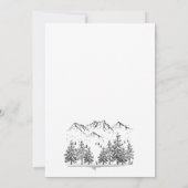 Hand Drawn Mountains Forest Wedding Save The Date (Achterkant)