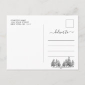 Hand Drawn Mountains Forest Wedding Save the Date Aankondigingskaart (Achterkant)