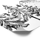 Hand Drawn Mountains Forest Weduwde Welcome Poster (Hoek)