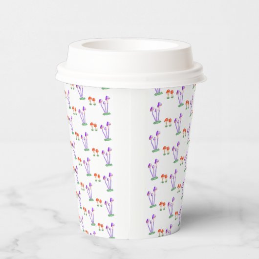 Hand-Drawn Mushroom Paper Cups Papieren Bekers (Rechts)