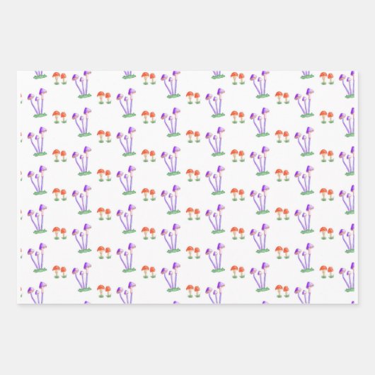 Hand-Drawn Mushroom Wrapping Paper (Voorkant)