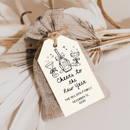  Hand Drawn New Year's Eve Party Gift Tags Cadeaulabel