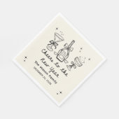 Hand Drawn New Year's Eve Party Napkins Servet (Hoek)