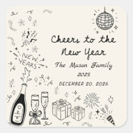 Hand Drawn New Year's Eve Party Sticker