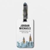 Hand Drawn New York City, NY Bagagelabel (Achterkant verticaal)