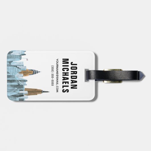 Hand Drawn New York City, NY Bagagelabel (Achterkant horizontaal)