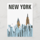 Hand Drawn New York City, NY Briefkaart (Voorkant)