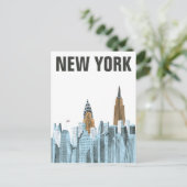 Hand Drawn New York City, NY Briefkaart (Staand voorkant)