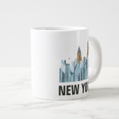 Hand Drawn New York City, NY Grote Koffiekop (Voorkant rechts)