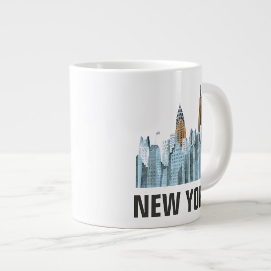 Hand Drawn New York City, NY Grote Koffiekop (Voorkant rechts)