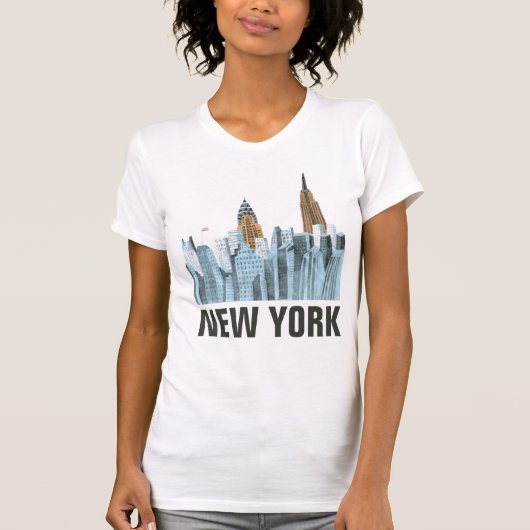 Hand Drawn New York City, NY T-shirt (Voorkant)