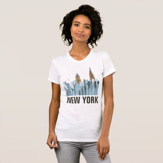 Hand Drawn New York City, NY T-shirt (Voorkant volledig)