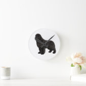 Hand Drawn Newfoundland Dog Artwork Ronde Klok (Huis)