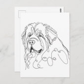 Hand Drawn Newfoundland Minimalist Line Art Briefkaart (Voorkant / Achterkant)
