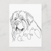 Hand Drawn Newfoundland Minimalist Line Art Briefkaart (Voorkant)