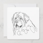 Hand Drawn Newfoundland Minimalist Line Art Kaart (Voorkant)