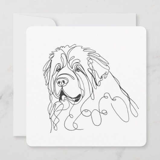 Hand Drawn Newfoundland Minimalist Line Art Kaart (Voorkant)
