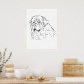 Hand Drawn Newfoundland Minimalist Line Art Poster (Keuken)