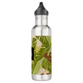 Hand Drawn Oerwoud Greenery Brown Leaf Waterfles (Rechts)