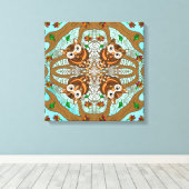 Hand Drawn Owl Mandala Artwork Canvas Afdruk (Insitu (Houten vloer))