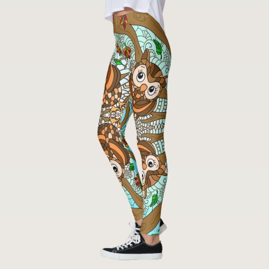 Hand Drawn Owl Mandala Artwork Leggings (Links)