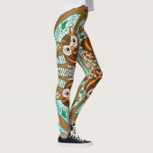 Hand Drawn Owl Mandala Artwork Leggings (Rechts)
