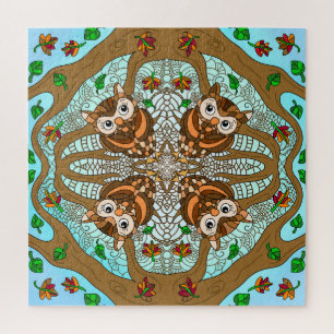 Hand Drawn Owl Mandala Artwork Legpuzzel